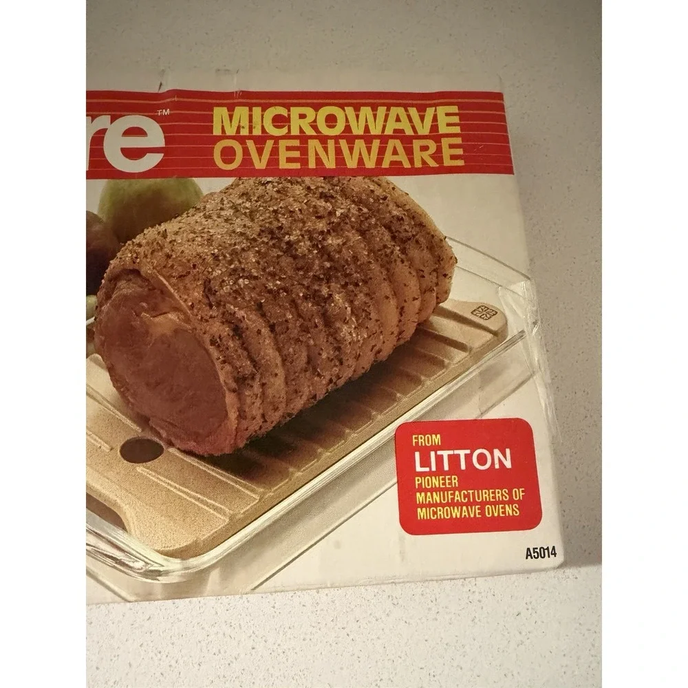LittonWare Roasting Rack Kitchen Tan Speckled Vintage Microwave Ovenware A5014